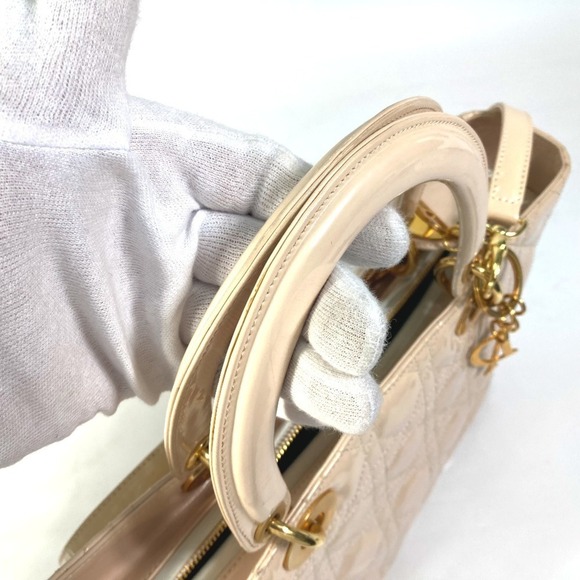 CHRISTIAN DIOR Cream Leather Shoulder Bag - Picture 6 of 13